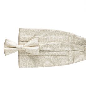 Ivory Floral Tie and Cummerbund Set JoS. A. Bank