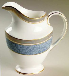 Royal Doulton St. Pauls Creamer, Fine China Dinnerware   Gold Design,Blue Marble