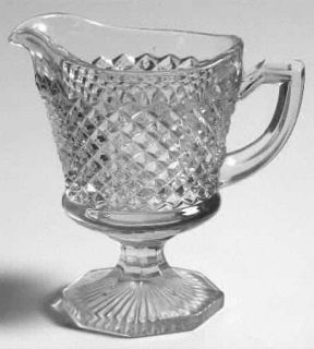 Westmoreland English Hobnail Clear (Round Base) Footed Creamer   Stem #555,Clear