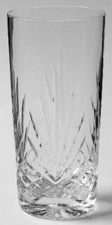 Crystal Clear Essex (Multisided Notched Stem) Highball Glass   Cut Criss Cross &