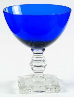 Seneca 903 Cobalt Blue Champagne/Tall Sherbet   Stem #903, Cobalt Bowl, Clear St