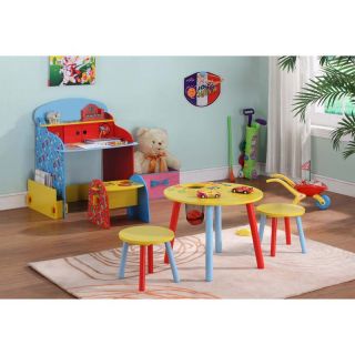InRoom Designs Kids Table with 2 Stools Multicolor   DX040A