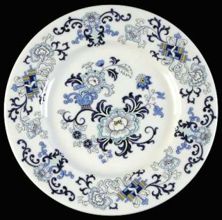 Royal Doulton Nankin Salad Plate, Fine China Dinnerware   Newer, Blue Floral   R
