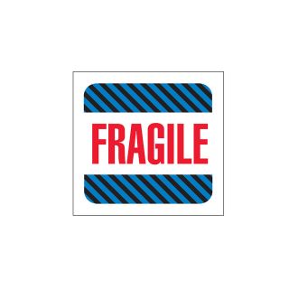 Fragile Labels   4X4   Fragile   Red, White, Blue   White