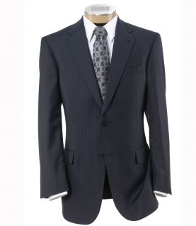 Signature Gold 2 Button Wool Suit  Navy with Black Stripe JoS. A. Bank Mens Sui
