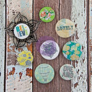 Free Spirit Flair Buttons With 2x2 Clear Stamp (4) .75   (4) 1