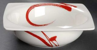 Red Vanilla Paint It Red 8 Salad Serving Bowl, Fine China Dinnerware   All Whit