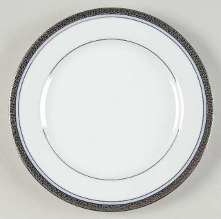 Noritake Piedmont Platinum Salad Plate, Fine China Dinnerware   Legendary,Blue B