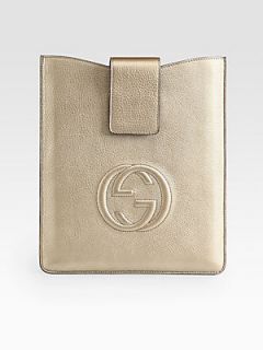 Gucci Soho Metallic Leather Case for iPad   Champagne