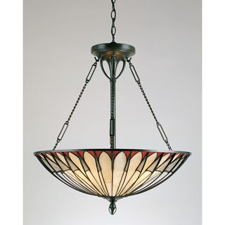 Tiffany 4 light Vintage Bronze Pendant (Resin Finish Vintage bronzeNumber of lights Four (4)Requires four (4) 100 watt A19 medium base bulbs (not included)Dimensions 25 inches high x 22 inches deepGlass count 128Weight 17.5 poundsThis fixture does ne