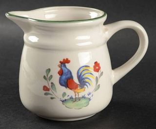 International Provence Creamer, Fine China Dinnerware   Coupe,Rust&Blue Rooster,
