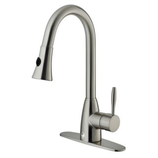 Vigo Industries VG02013STK1 Kitchen Faucet, PullOut Spray w/Deck Plate Stainless Steel