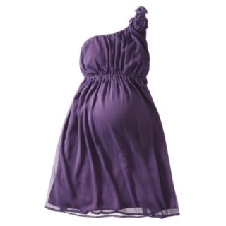 Merona Maternity One Shoulder Rosette Dress   Shiny Plum XL