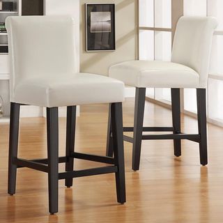 Bennett White Faux Leather 24 inch Bar Stools (set Of 2)