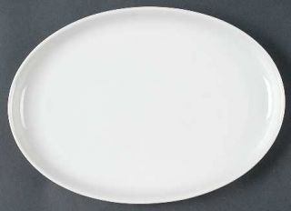 Holiday White 12 Oval Serving Platter, Fine China Dinnerware   All White, Coupe