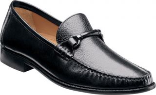 Mens Florsheim Brookfield Bit   Black Calfskin/Deerskin Moc Toe Shoes