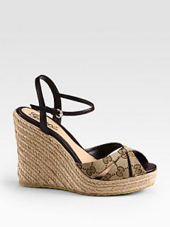 Gucci Penelope GG Canvas Espadrille Wedges
