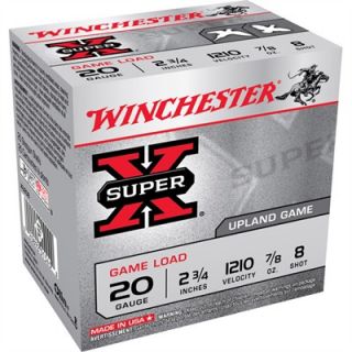 Winchester Super X Game & Field Load Shotgun Ammunition   Winchester Super X Game & Field 20ga 2 3/4   7/8oz #8 Shot