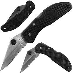 Black Serrated Thumb studded Folder Pocket Knives (pack Of 3)