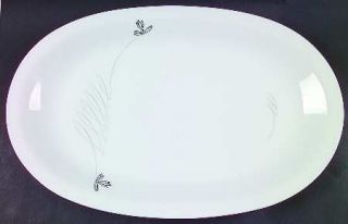 Treasure Chest Caprice 16 Oval Serving Platter, Fine China Dinnerware   Gray An