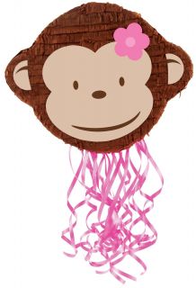 Pink Mod Monkey Pull String Pinata