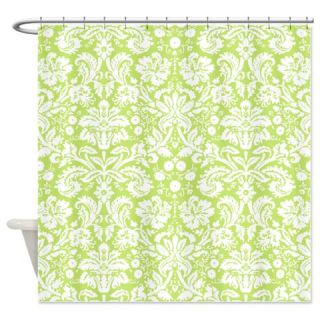  Lime green damask shower curtain  Use code FREECART at Checkout