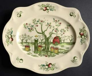 Johnson Brothers Apple Harvest 12 Oval Serving Platter, Fine China Dinnerware  