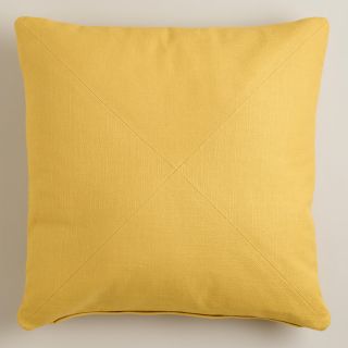 Yellow Herringbone Cotton Throw Pillow   World Market