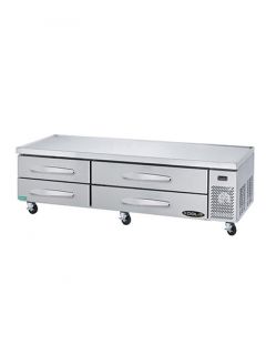 Kool It 83.3 in Chef Base w/ 4 Drawers, 10 Pan Capacity, Four 5 in Casters 2 Lock, Stainless