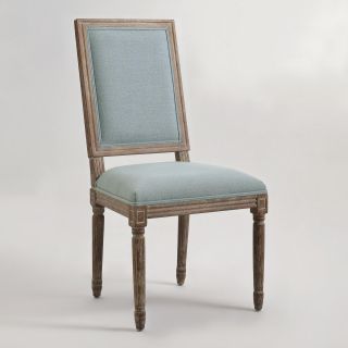 Blue Linen Square Back Paige Dining Chairs, Set of 2   World Market