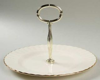 Royal Albert Affinity Gold Round Serving Plate with Handle (Salad Plate), Fine C