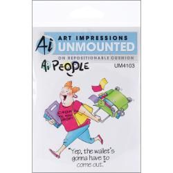 Art Impressions People Cling Rubber Stamp cropper Set