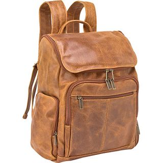 Distressed Leather Computer Backpack Tan   Le Donne Leather Lap