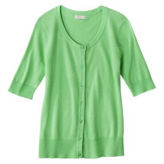 Merona Womens Short Sleeve Cardigan   Pristine Green   S
