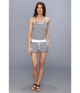 Juicy Couture Micro Terry Stripe Romper Womens Jumpsuit & Rompers One Piece (Gray)