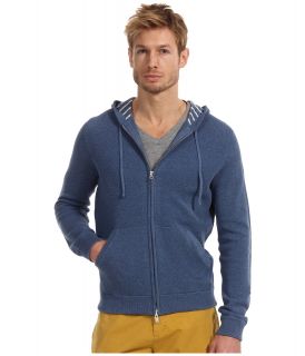 Vince Long Sleeve Zip Up Hoodie Mens Sweatshirt (Blue)