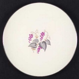 Edwin Knowles Vintage Dinner Plate, Fine China Dinnerware   Purple Grapes, Green