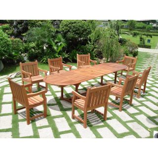 English Garden Extension Table Outdoor Dining Set   Seats 8 Multicolor  