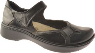 Womens Naot Surf   Black Pearl Leather/Midnight Black Leather Low Heel Shoes