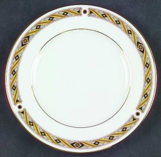 Noritake Sinclair Bread & Butter Plate, Fine China Dinnerware   Gold & Black Ban