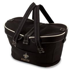 Picnic Time New Orleans Saints Mercado Cooler Basket (BlackDimensions 17 inches long x 9.75 inches wide x 10 inches highWater resistant linerFully removable double sided lidExterior front pocket )
