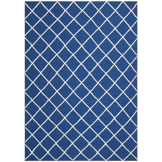 Safavieh Hand woven Moroccan Dhurrie Dark Blue Wool Rug (9 X 12)