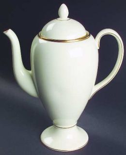 Wedgwood Majesty Gold Coffee Pot & Lid, Fine China Dinnerware   All Ivory, Gold