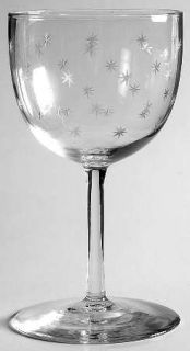 Unknown Crystal Unk6985 Wine Glass   Cut Stars,Smooth Stem,No Trim