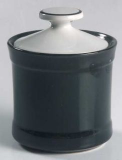 Carico Illusion Sugar Bowl & Lid, Fine China Dinnerware   Casual Collection,Blac