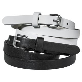 Mossimo Supply Co. Two Pack Skinny Belt   Black/White XL