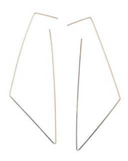 Silver Triangle Drop Wire Earrings