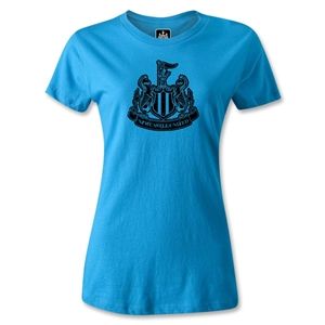 hidden Newcastle United Distressed Crest Womens T Shirt (Turqouise)