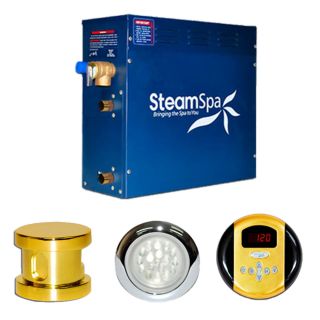 SteamSpa IN900GD Indulgence 9kw Steam Generator Package in Polished Brass