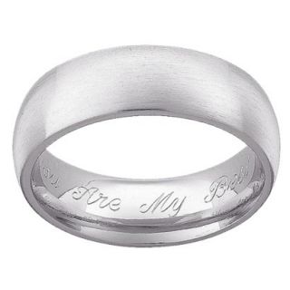 Stainless Steel 7mm Wide Engraved Band   Size 11